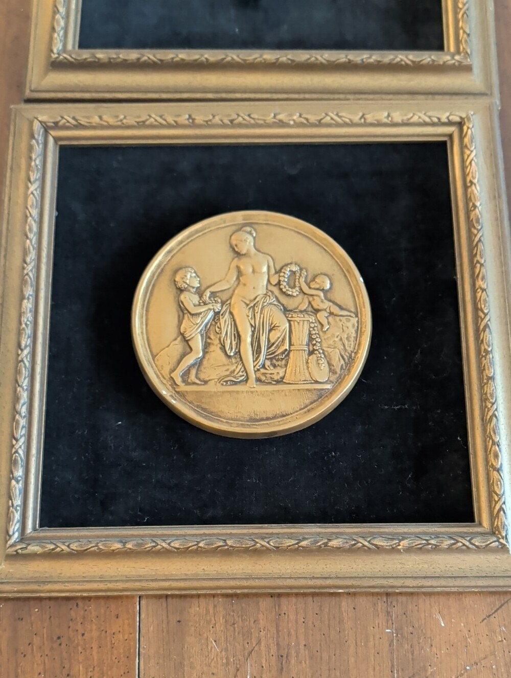 Crafted by Franklin Framed Wall Art Backing - Brown and Gold Label